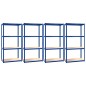 vidaXL Regale mit 4 Böden 4 Stk. Blau Stahl & Holzwerkstoff vidaXL Regale mit 4 Böden 4 Stk. Blau Stahl & Holzwerkstoff