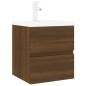 vidaXL Waschbeckenschrank mit Einbaubecken Braun Eiche Holzwerkstoff vidaXL Waschbeckenschrank mit Einbaubecken Braun Eiche Holzwerkstoff