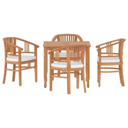 vidaXL 5-tlg. Garten-Essgruppe Massivholz Teak