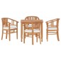 vidaXL 5-tlg. Garten-Essgruppe Massivholz Teak