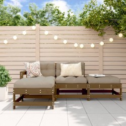 vidaXL 4-tlg. Garten-Lounge-Set mit Kissen Honigbraun Massivholz