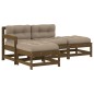 vidaXL 4-tlg. Garten-Lounge-Set mit Kissen Honigbraun Massivholz vidaXL 4-tlg. Garten-Lounge-Set mit Kissen Honigbraun Massivholz