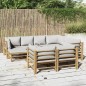 vidaXL 10-tlg. Garten-Lounge-Set mit Hellgrauen Kissen Bambus vidaXL 10-tlg. Garten-Lounge-Set mit Hellgrauen Kissen Bambus
