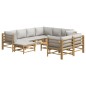 vidaXL 10-tlg. Garten-Lounge-Set mit Hellgrauen Kissen Bambus vidaXL 10-tlg. Garten-Lounge-Set mit Hellgrauen Kissen Bambus