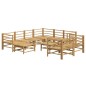 vidaXL 10-tlg. Garten-Lounge-Set mit Hellgrauen Kissen Bambus vidaXL 10-tlg. Garten-Lounge-Set mit Hellgrauen Kissen Bambus