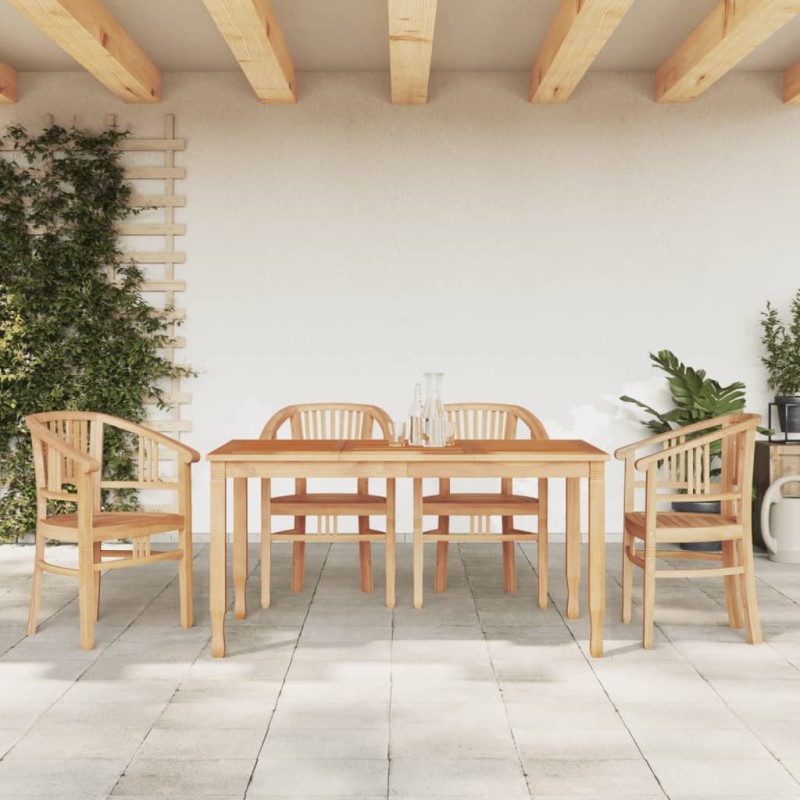 vidaXL 5-tlg. Garten-Essgruppe Massivholz Teak vidaXL 5-tlg. Garten-Essgruppe Massivholz Teak