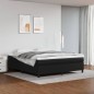 vidaXL Boxspringbett mit Matratze Schwarz 160x200 cm Kunstleder vidaXL Boxspringbett mit Matratze Schwarz 160x200 cm Kunstleder