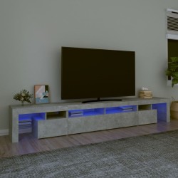 vidaXL TV-Schrank mit LED-Leuchten Betongrau 260x36,5x40 cm