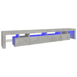 vidaXL TV-Schrank mit LED-Leuchten Betongrau 260x36,5x40 cm