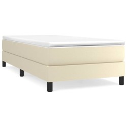 vidaXL Boxspringbett mit Matratze Creme 80x200 cm Kunstleder