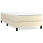 vidaXL Boxspringbett mit Matratze Creme 80x200 cm Kunstleder vidaXL Boxspringbett mit Matratze Creme 80x200 cm Kunstleder