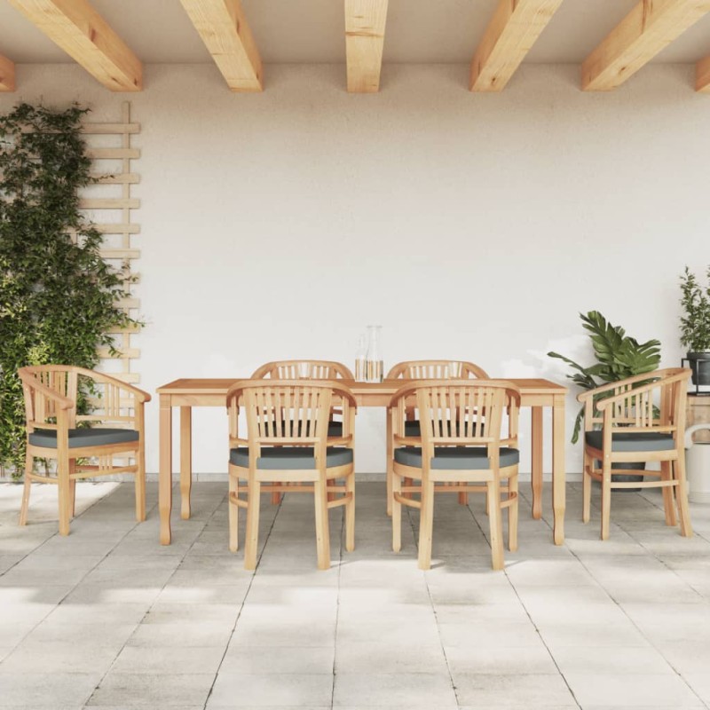 vidaXL 7-tlg. Garten-Essgruppe Massivholz Teak