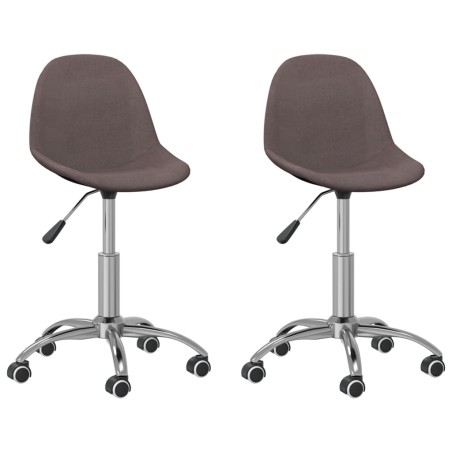 Esszimmerstühle 2 Stk. Drehbar Taupe Stoff