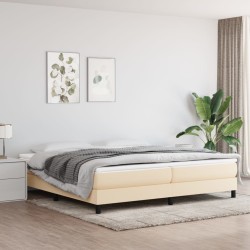 vidaXL Boxspringbett mit Matratze Creme 200x200 cm Stoff