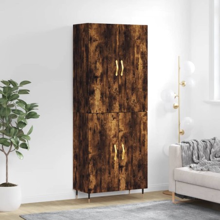 Highboard Räuchereiche 69,5x34x180 cm Holzwerkstoff