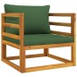 vidaXL 7-tlg. Garten-Lounge-Set mit Grünen Kissen Massivholz vidaXL 7-tlg. Garten-Lounge-Set mit Grünen Kissen Massivholz