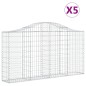 vidaXL Gabionen mit Hochbogen 5 Stk. 200x30x100/120cm Verzinktes Eisen vidaXL Gabionen mit Hochbogen 5 Stk. 200x30x100/120cm Verzinktes Eisen