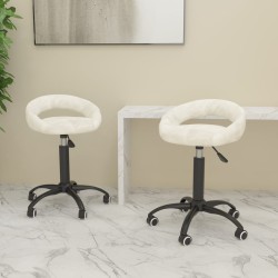 Esszimmerstühle 2 Stk. Drehbar Creme Samt