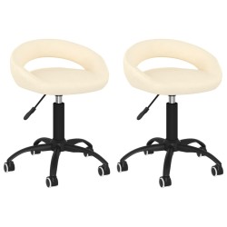 Esszimmerstühle 2 Stk. Drehbar Creme Samt