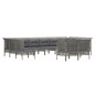 vidaXL 12-tlg. Garten-Lounge-Set mit Kissen Grau Poly Rattan vidaXL 12-tlg. Garten-Lounge-Set mit Kissen Grau Poly Rattan