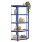 vidaXL Regale mit 5 Böden 5 Stk. Blau Stahl & Holzwerkstoff vidaXL Regale mit 5 Böden 5 Stk. Blau Stahl & Holzwerkstoff