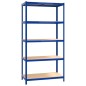 vidaXL Regale mit 5 Böden 5 Stk. Blau Stahl & Holzwerkstoff vidaXL Regale mit 5 Böden 5 Stk. Blau Stahl & Holzwerkstoff