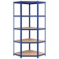 vidaXL Regale mit 5 Böden 5 Stk. Blau Stahl & Holzwerkstoff vidaXL Regale mit 5 Böden 5 Stk. Blau Stahl & Holzwerkstoff