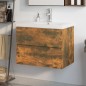vidaXL Waschbeckenschrank mit Einbaubecken Räuchereiche Holzwerkstoff vidaXL Waschbeckenschrank mit Einbaubecken Räuchereiche Holzwerkstoff