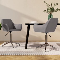 Esszimmerstühle 2 Stk. Drehbar Hellgrau Stoff