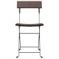 vidaXL Bistrostühle 8 Stk. Klappbar Braun Poly Rattan und Stahl vidaXL Bistrostühle 8 Stk. Klappbar Braun Poly Rattan und Stahl