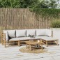 vidaXL 6-tlg. Garten-Lounge-Set mit Hellgrauen Kissen Bambus vidaXL 6-tlg. Garten-Lounge-Set mit Hellgrauen Kissen Bambus