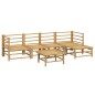 vidaXL 6-tlg. Garten-Lounge-Set mit Hellgrauen Kissen Bambus vidaXL 6-tlg. Garten-Lounge-Set mit Hellgrauen Kissen Bambus
