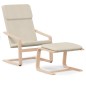vidaXL Relaxsessel mit Hocker Creme Stoff vidaXL Relaxsessel mit Hocker Creme Stoff