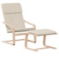 vidaXL Relaxsessel mit Hocker Creme Stoff vidaXL Relaxsessel mit Hocker Creme Stoff