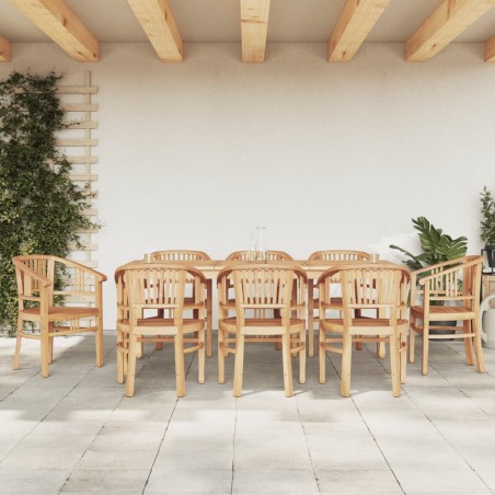 vidaXL 9-tlg. Garten-Essgruppe Massivholz Teak