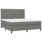 vidaXL Boxspringbett mit Matratze & LED Dunkelgrau 180x200 cm Stoff vidaXL Boxspringbett mit Matratze & LED Dunkelgrau 180x200 cm Stoff