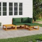 vidaXL 4-tlg. Garten-Lounge-Set mit Grünen Kissen Massivholz vidaXL 4-tlg. Garten-Lounge-Set mit Grünen Kissen Massivholz