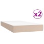 vidaXL Boxspringbett Matratze Cappuccino-Braun 200x200cm Kunstleder vidaXL Boxspringbett Matratze Cappuccino-Braun 200x200cm Kunstleder