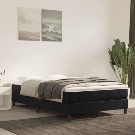 vidaXL Boxspringbett mit Matratze Schwarz 120x200 cm Samt