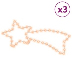 vidaXL LED-Silhouetten 3 Stk. Komet mit 48 LEDs Warmweiß 65x28 cm