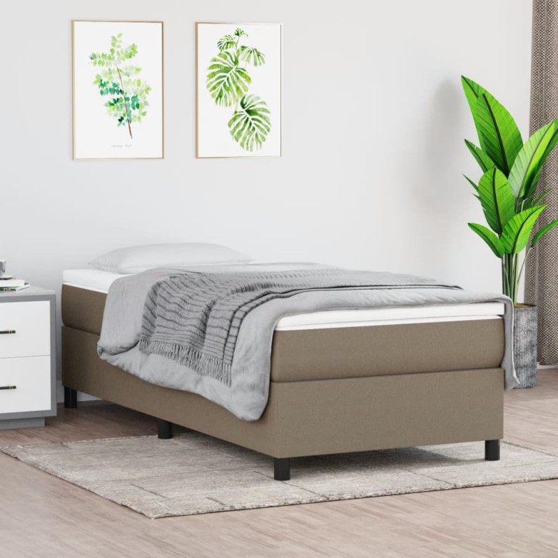 vidaXL Boxspringbett mit Matratze Taupe 80x200 cm Stoff vidaXL Boxspringbett mit Matratze Taupe 80x200 cm Stoff