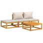 vidaXL 4-tlg. Garten-Lounge-Set mit Hellgrauen Kissen Massivholz vidaXL 4-tlg. Garten-Lounge-Set mit Hellgrauen Kissen Massivholz