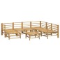 vidaXL 8-tlg. Garten-Lounge-Set mit Kissen Hellgrau Bambus vidaXL 8-tlg. Garten-Lounge-Set mit Kissen Hellgrau Bambus