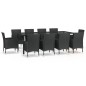vidaXL 11-tlg. Garten-Essgruppe mit Kissen Schwarz Poly Rattan vidaXL 11-tlg. Garten-Essgruppe mit Kissen Schwarz Poly Rattan