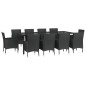 vidaXL 11-tlg. Garten-Essgruppe mit Kissen Schwarz Poly Rattan vidaXL 11-tlg. Garten-Essgruppe mit Kissen Schwarz Poly Rattan