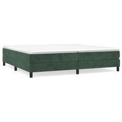 vidaXL Boxspringbett mit Matratze Dunkelgrün 200x200 cm Samt
