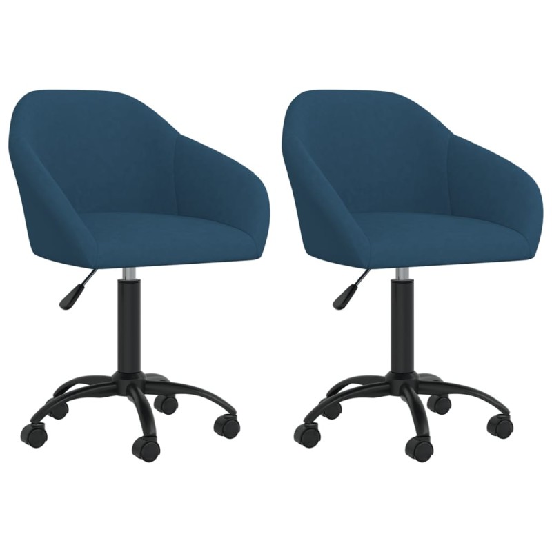 vidaXL Esszimmerstühle Drehbar 2 Stk. Blau Samt vidaXL Esszimmerstühle Drehbar 2 Stk. Blau Samt