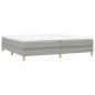 vidaXL Boxspringbett mit Matratze Hellgrau 200x200 cm Stoff vidaXL Boxspringbett mit Matratze Hellgrau 200x200 cm Stoff