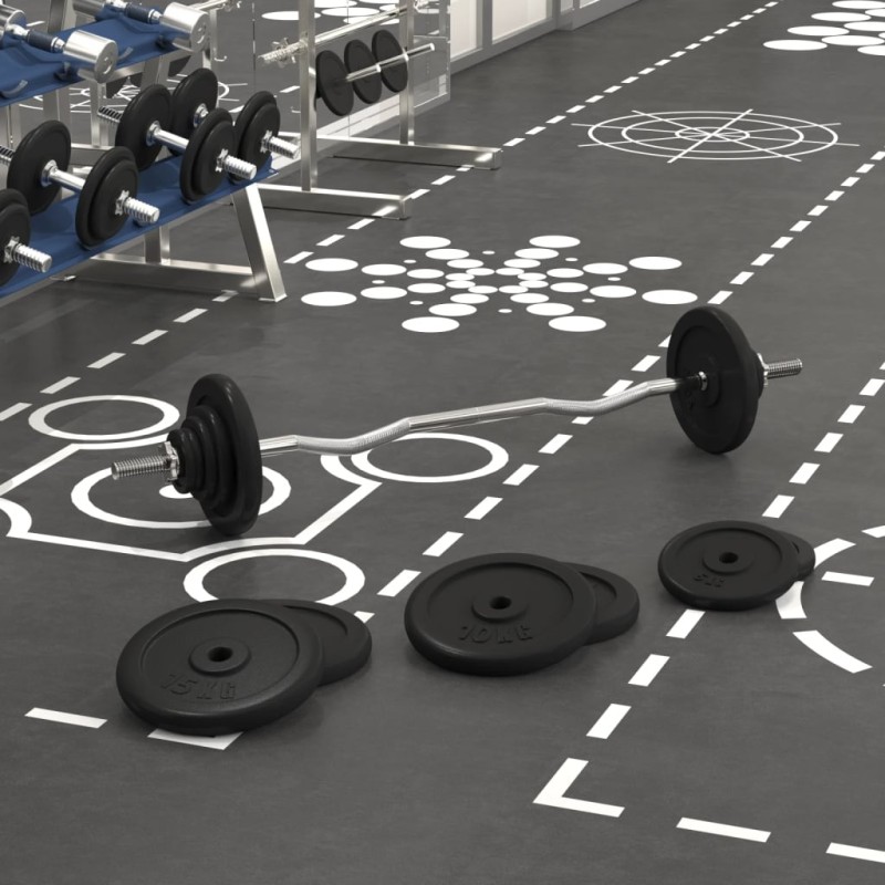 vidaXL Langhantel mit Gewichten 90 kg vidaXL Langhantel mit Gewichten 90 kg