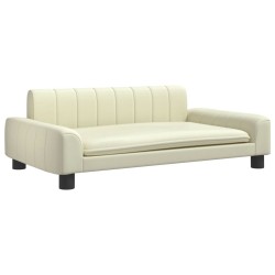 vidaXL Hundebett Creme 90x53x30 cm Kunstleder